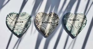 Ceramic Wall Arts: NZ Handmade Kowhaiwhai Ceramic Heart
