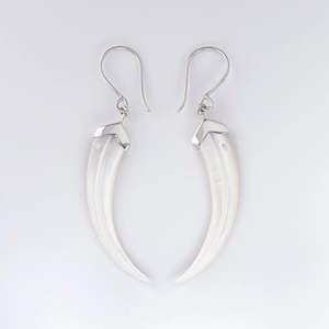 Nick Von K - Mother of Pearl Shell Huia Beak Earrings
