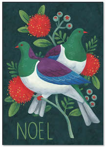 Wolfkamp & Stone - Kereru On Pohutukawa - Christmas Card