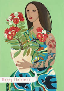 Christmas Cards: Christmas Card - Jane Galloway - Chirstmas Flowers