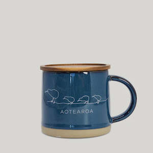 Moana Road: Glazed Ceramic Mug - Kiwi Navy
