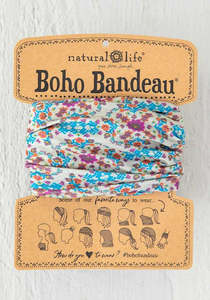 Hair Accessory: Boho Bandeau Grey Flower Stamp