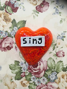 Ceramic Wall Arts: Ceramic Small Heart - Sing