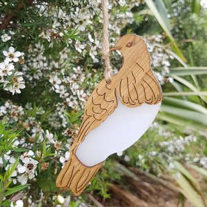 Hanging Ornament- Kereru (Bamboo+ Satin Acrylic)