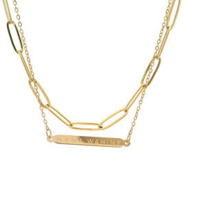 Kiwiana Necklaces: Little Taonga - Mana Wahine Double Chain - Gold Plated