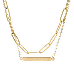 Kiwiana Necklaces: Little Taonga - Ataahua - Double Chain - Gold Plated