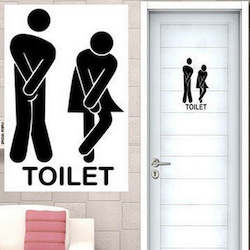 Wall Decals And Stickers: Funny men & women toilet sign - decal sticker
