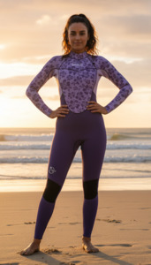 2026 Sample Seconds Sale: Hibiscus Purple Steamer Wetsuit 4/3mm- SAMPLE- SIZE 10