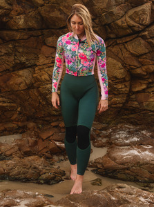 Womens Steamer Wetsuits: The Jacket & Long Jane Bundle- Garden By The Sea