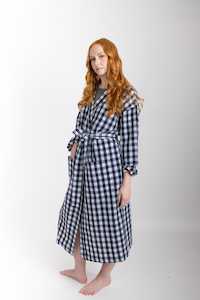 Everyday Robe, Navy Check