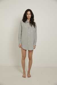 Mira Shirt, Black/White Stripe