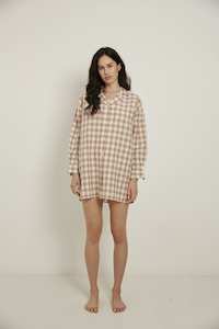 Sale: Sleep Shirt, Pink/White Check