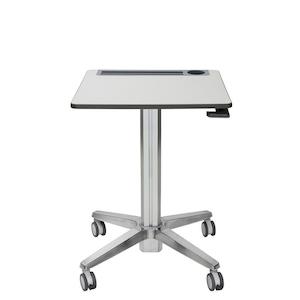 Ergotron: Ergotron LearnFit, 16" Travel Adjustable Standing Desk, Clear Anodized