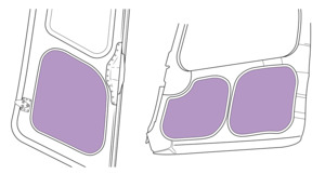 H125: Rear Door Insert Panels - Leather