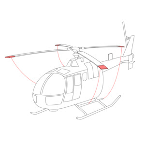 BO 105 Blade tie downs