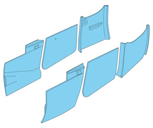 Cessna 182C/D Sidewall Trim Panels