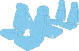 Beechcraft Light: B58 Seat Upholstery - 6 Place Seating