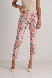 Reversible Denim Jeans: Onado Reversible Jeans Trish Elastic Waist Beige
