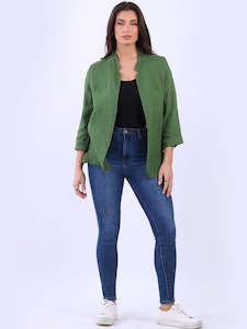 Anne Kate Tops: Anne + Kate Italian Tiber Plain Linen Jacket