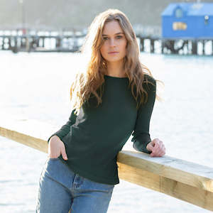 Bay Road Merinos Womens Crew Everglade