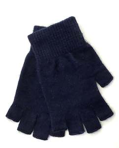 Possum Merino: Possum Merino Fingerless Gloves Navy