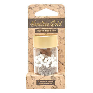 Haberdashery: Hemline Gold Plastic Head Pins