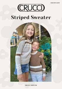 Child Knitting Patterns: Crucci Striped Sweater, Knitting Pattern #2303