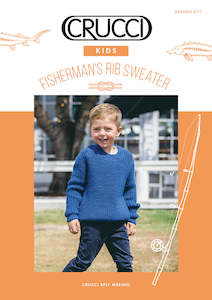 Adults Knitting Patterns: Crucci Kids Fishermans Rib Sweater Knitting Pattern #2111 8ply
