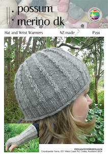 Hats Scarves Gloves Knitting Patterns: Countrywide Possum Hat & Wrist Warmers Knitting Pattern #P291