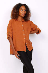 Anne Kate Tops: Anne + Kate Italian Trapani Linen Button Shirt