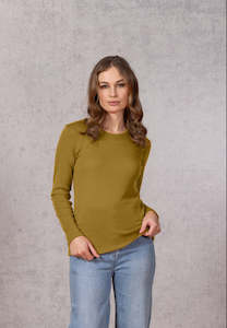 Bay Road Merinos: Bay Road Merinos Womens Crew Wheat