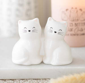 Gifts: White Cat Salt & Pepper Shakers