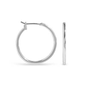Ear Sense Earring F495-1 20mm Silver Click Hoops