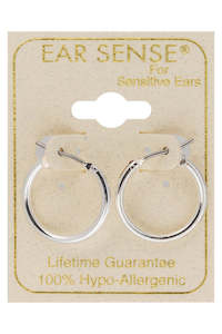 Ear Sense Hypoallergenic Earrings: Ear Sense Earring F493-3 Silver Hoops
