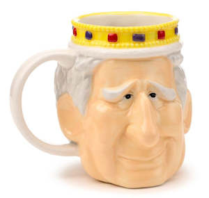 King Charles III Ceramic Head Shaped Handle Mug