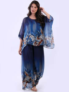 Frontpage: Anne + Kate Italian 2 Layered Floral Silk Top