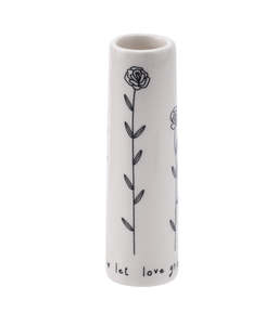 ‘Let Love Grow’ Ceramic Mini Bud Vase