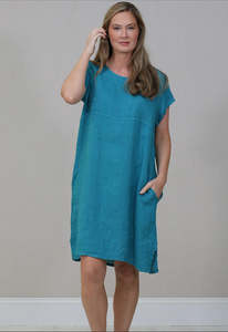 Anne + Kate Italian Plain Linen Midi Dress