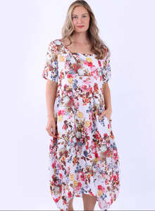 Clothing: Anne + Kate Italian Tanaro Floral Linen Dress