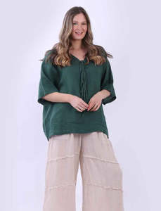 Clothing: Anne + Kate Italian Rubicon Front Tie Linen Top