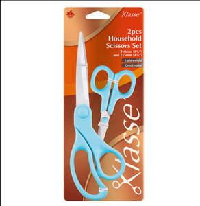 Haberdashery: Klasse 2pcs Household Scissors Set 210mm (8.25”) and 105mm (4.125”)