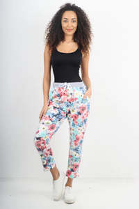 Anne + Kate Italian Limited Edition Multicolour Floral Pants 14-18