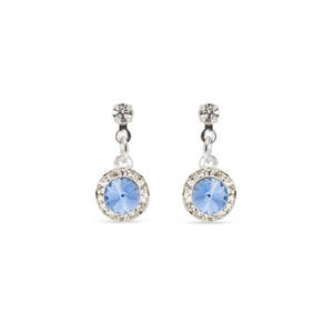 Ear Sense Hypoallergenic Earrings: Ear Sense Earring CH169-3 Crystal Stud Earrings with Light Sapphire Crystal Drop