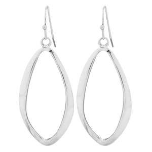 Ear Sense Earring F392 30mm Silver Open Silouette Drops on a French Hook