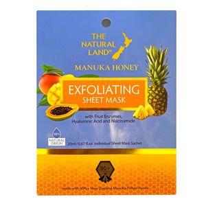 Pro Kiwi New Zealand Made Skincare: The Natural Land Manuka Honey Exfoliating Sheet Mask