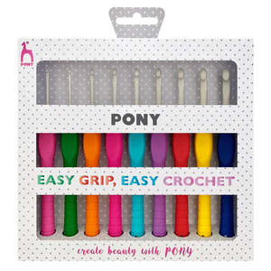 Knitting Needles And Crochet Hooks: Pony Easy Grip Crochet Hook Set