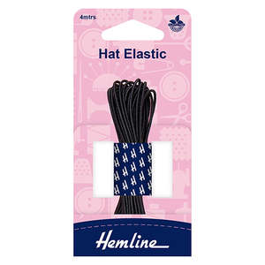 Haberdashery: Hemline Hat Elastic Black