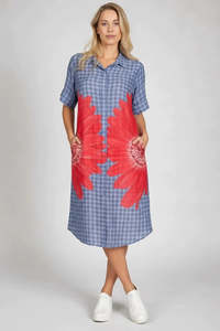 Clothing: Anne + Kate Italian Floral Gingham Oversized Shirt Dress