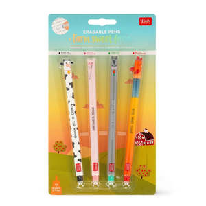 Legami Erasable Gel Pen Set - Farm Sweet Farm