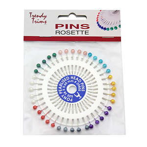 Haberdashery: Rosettes Pearlised Pins